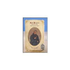  St Peregrine Healing Holy Card with Medal Jewelry