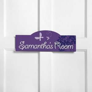  Personalized Blooms and Butterflies Kids Room Sign: Home 