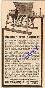 1922 NEW WINONA DIAMOND FEED GRINDER MILL AD WINONA MN  