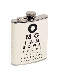   EYE CHART GIRLS NIGHT OUT UNISEX PARTY FLASK BY WINK GIFT IDEA  