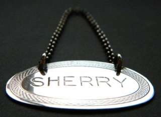   Sterling Silver Art Deco SHERRY Decanter Wine Label London 1929  