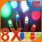 8X COLOR LED Finger flash light Beams Ring Torch party