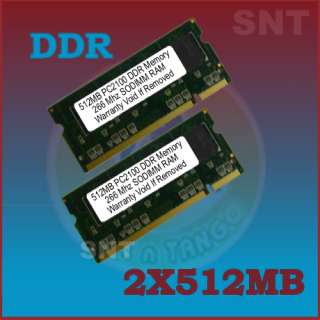 1GB 2X 512MB DDR SODIMM 266Mhz DDR266 PC2100 LAPTOP  
