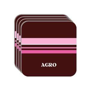Personal Name Gift   AGRO Set of 4 Mini Mousepad Coasters (pink 