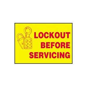 Labels LOCKOUT BEFORE SERVICING (W/GRAPHIC) 3 1/2 x 5 Magnetic Vinyl