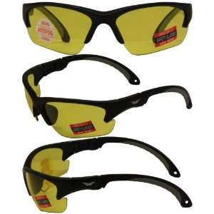 Global Vision Klick Safety Sunglasses Black Frame Yellow Lens