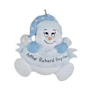    Snow Baby 1st Christmas Boy Christmas Ornament: Home & Kitchen
