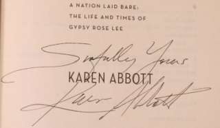 American Rose Gypsy Rose Lee Signed Karen Abbott Book  
