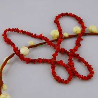 Free Shipping Red Coral Gemstone Chip Loose Beads Fit Craft Necklace 