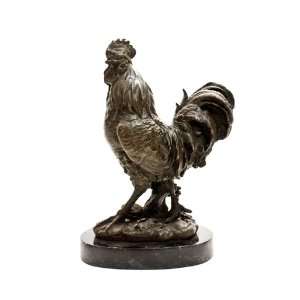  Bronze Farm Barnyard Rooster Cockerel Bird Sculpture 