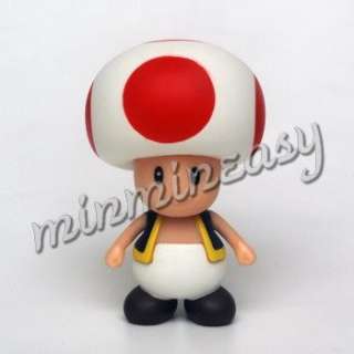 5pcs Nintendo Wii Super Mario Toad 3.5 (9 cm) Figure #  