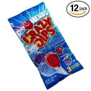 Airheads Crazy Dips with Power Rocks, 3 Count Packages (Pack of 12)