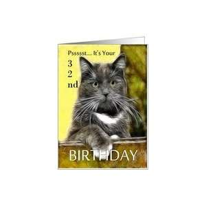    Birthday ~ Age Specific 32nd ~ Cat in a box Card: Toys & Games