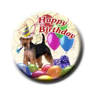 Welsh Terrier Happy Birthday Pin Badge