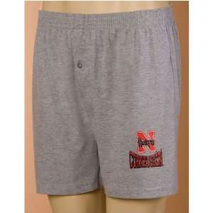 Nebraska Cornhuskers NCAA Mens Sport Boxer Shorts (Gray) (Large 