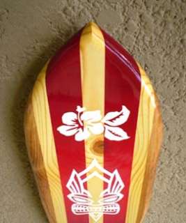 Sunset Red Tiki Surfboard Wall Art Fire Island Beach Hawaii Decor 