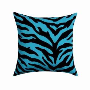  Zebra Blue Square Pillow: Home & Kitchen