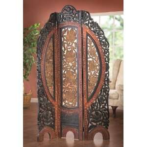 Hand   carved 3   panel Arched Room Screen