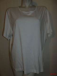 BFS11~NWT NEW KATE HILL White Pima Cotton Short Sleeve Shirt Top plus 