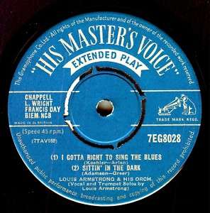 Louis Armstrong and his Orchestra on HMV 7EG8028 (Eng.)  