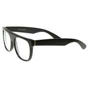   Flat Top Wayfarer Style Clear Lens Glasses 8070 + Free Pouch  