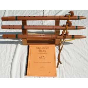   Flutes by Rick Heller with Triple Rack & Book Musical Instruments