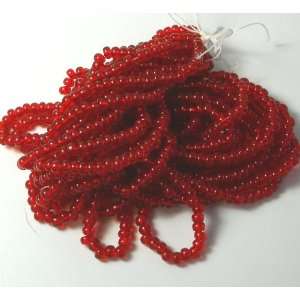  Light Ruby Red Transparent Czech 6/0 Seed Bead on Loose 