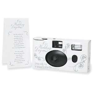   Cameras   White with Silver Rose design + Table Cards: Camera & Photo