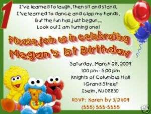 Sesame Street Birthday Party on Baby Sesame Street Invitations Birthday Party Supplies