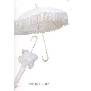   White Silk and Lace Bridal / Wedding Umbrella Parasol 