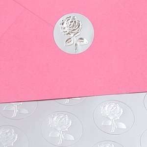 Silver Rose Envelope Seals (pack of 50) 