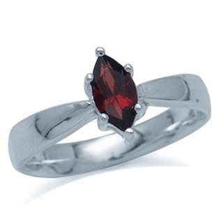 8x4 MM Natural Garnet Marquise Shape 925 Sterling Silver Solitaire 
