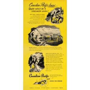  1948 Ad Canadian Pacific Railroad Banff Lake Louise 