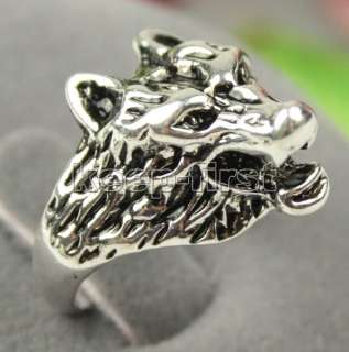 Tibet silver mens Wolf head ring  