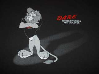 vintage DARE TO RESIST DRUGS AND VIOLENCE LION BLACK RED D.A.R.E. t 