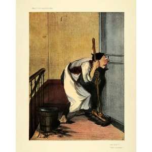  1904 Print Honore Daumier French Caricature Art Peeping 