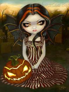 Halloween Twilight gothic fairy Pumpkin art BIG PRINT  