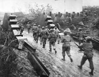 Marched Into Germany Siegfried Line   WWII Army Photo  