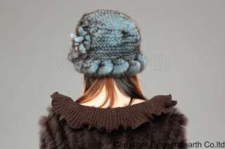 519 new real knit mink fur 6 color hat /caps  