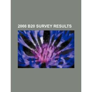  2008 B20 survey results (9781234136918) U.S. Government 