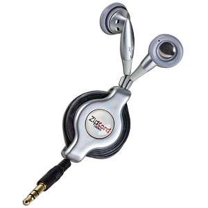 ZipKord Retractable Earbud Stereo Headphones w/3.5mm Jack for iPod MP3 