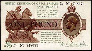 Great Britain 1 Pound ND(1922 23), P.359a aUNC  