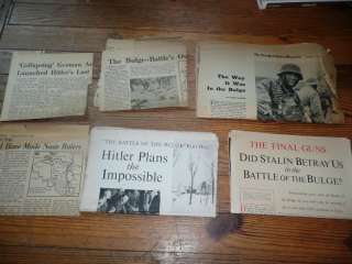 Lot 8 clipped 1960s WWII magazine & newspaper articles  
