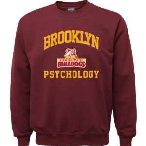 Brooklyn College Bulldogs Maroon Youth Psychology Arch Crewneck 