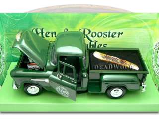 HEN & ROOSTER AND 1955 Chevy 5100 Stepside Antique Green Bone Peanut 