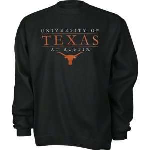    Texas Longhorns Black Austin Crewneck Sweatshirt