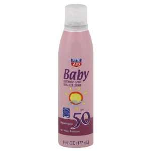  Rite Aid Sunscreen Lotion, Continuous Spray, Baby, SPF 50 