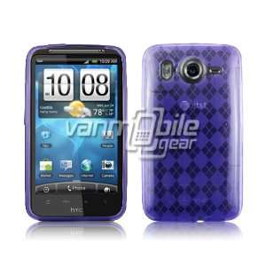  Purple Argyle Hard Rubber Skin Case Cover + Car Charger 