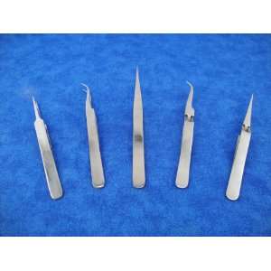 Piece Stainless Steel Watchmakers Forceps Set:  