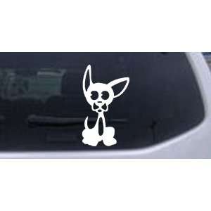 White 40in X 21.8in    Chihuahua Dog Animals Car Window Wall Laptop 